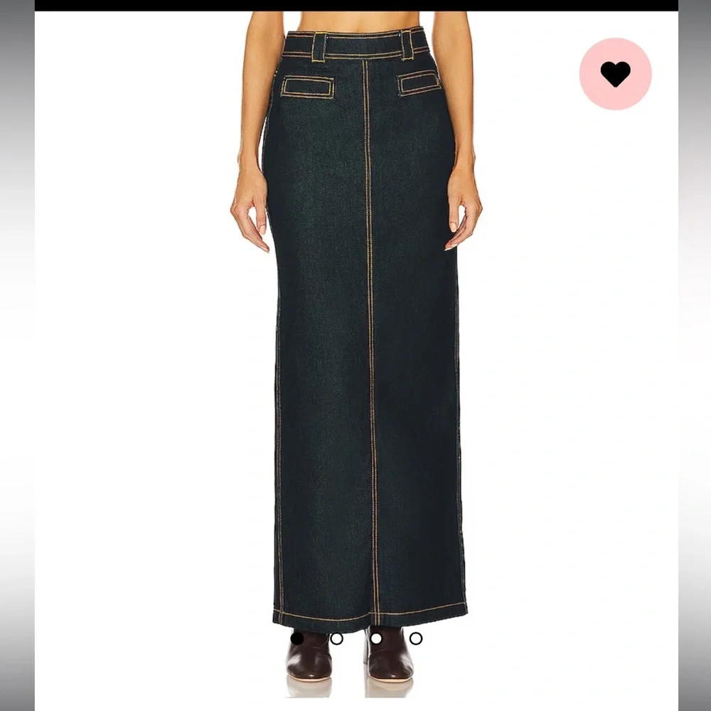 NWT HELSA DENIM MAXI SKIRT in INDIGO - 26 - Picture 3 of 12